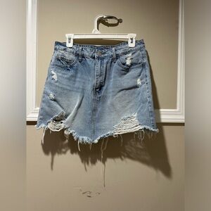 Windsor Distressed Denim Mini Skirt